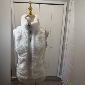 Guess Ivory Faux Fur Vest